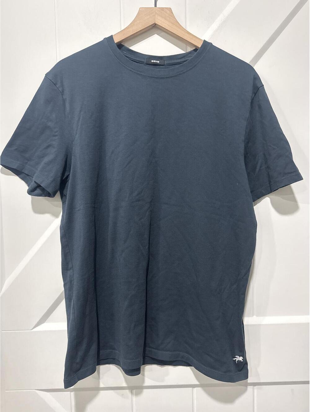 SENE Men's Short Sleeve Pima Cotton T-Shirt with Logo, Size L
